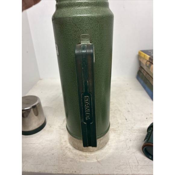 Stanley Thermos Original Vintage Green Vacuum Bottle Clean! 1.1 Quart/1 Liter - Picture 10 of 13